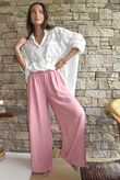 Basso Shirring Wide Leg Pant Rose